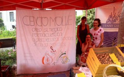 Il nostro nuovo striscione al Mercato Contadino